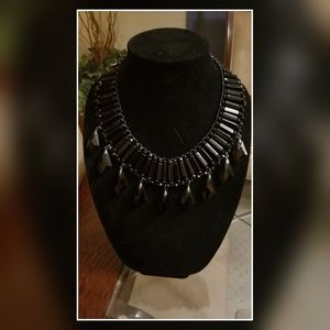 Full Black Chunky Bead Necklace